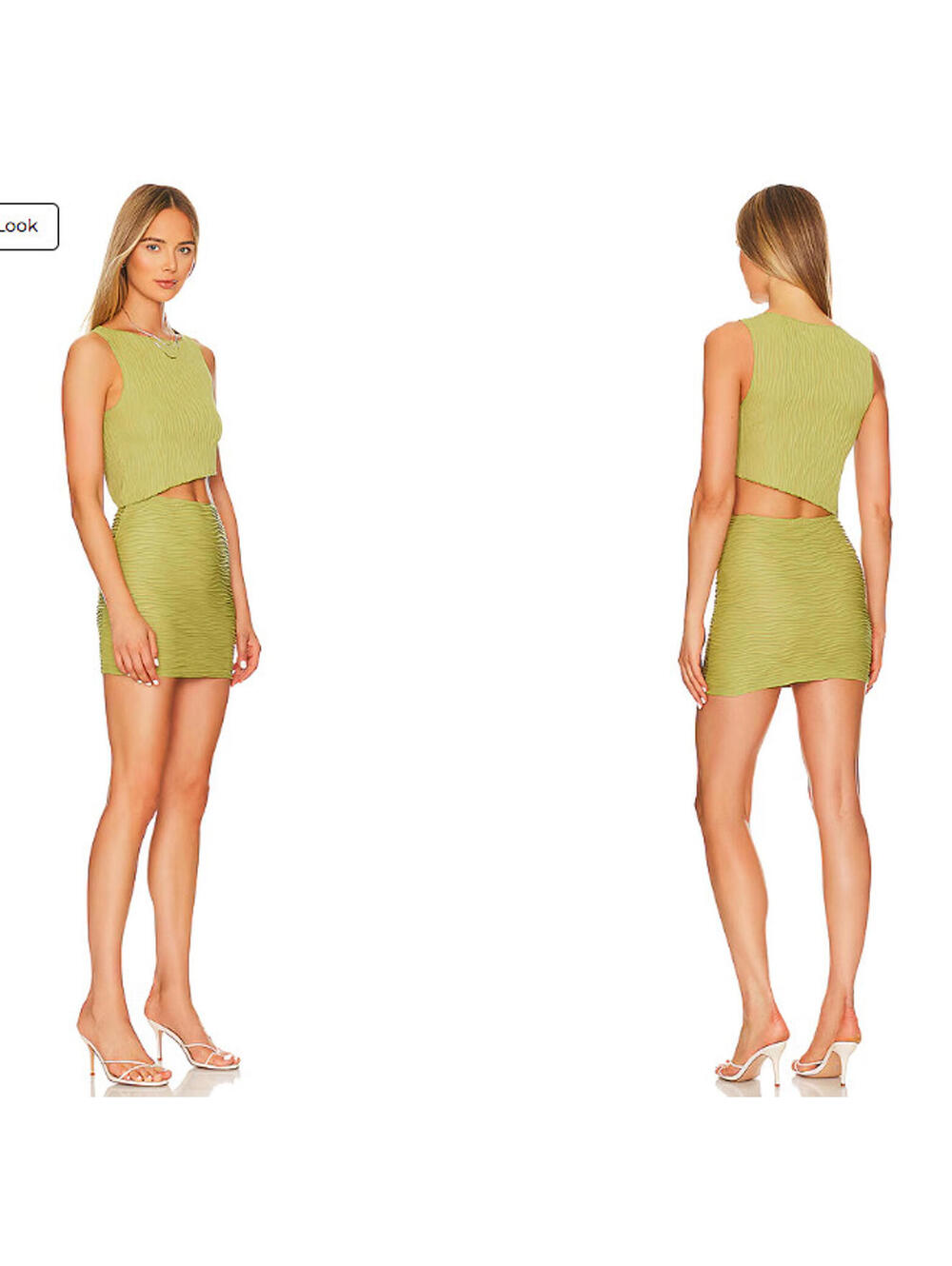 superdown Olive Green Ribbed Mini Skirt - Picture 2 of 8